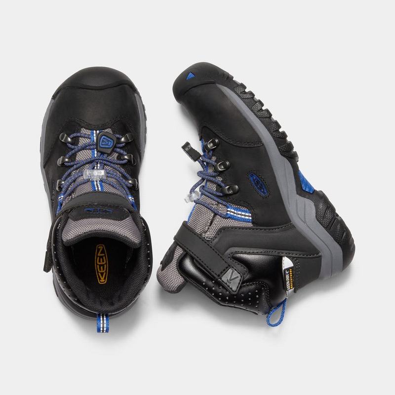 Keen Torino II Waterproof Kids Snow Boots Black/Blue NZ (1287-WKOTQ)